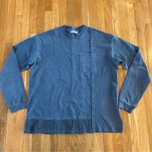 John Elliott Reconstructed Oversize Long Sleeve Pocket T-Shirt Gray Mens Sz 2 M